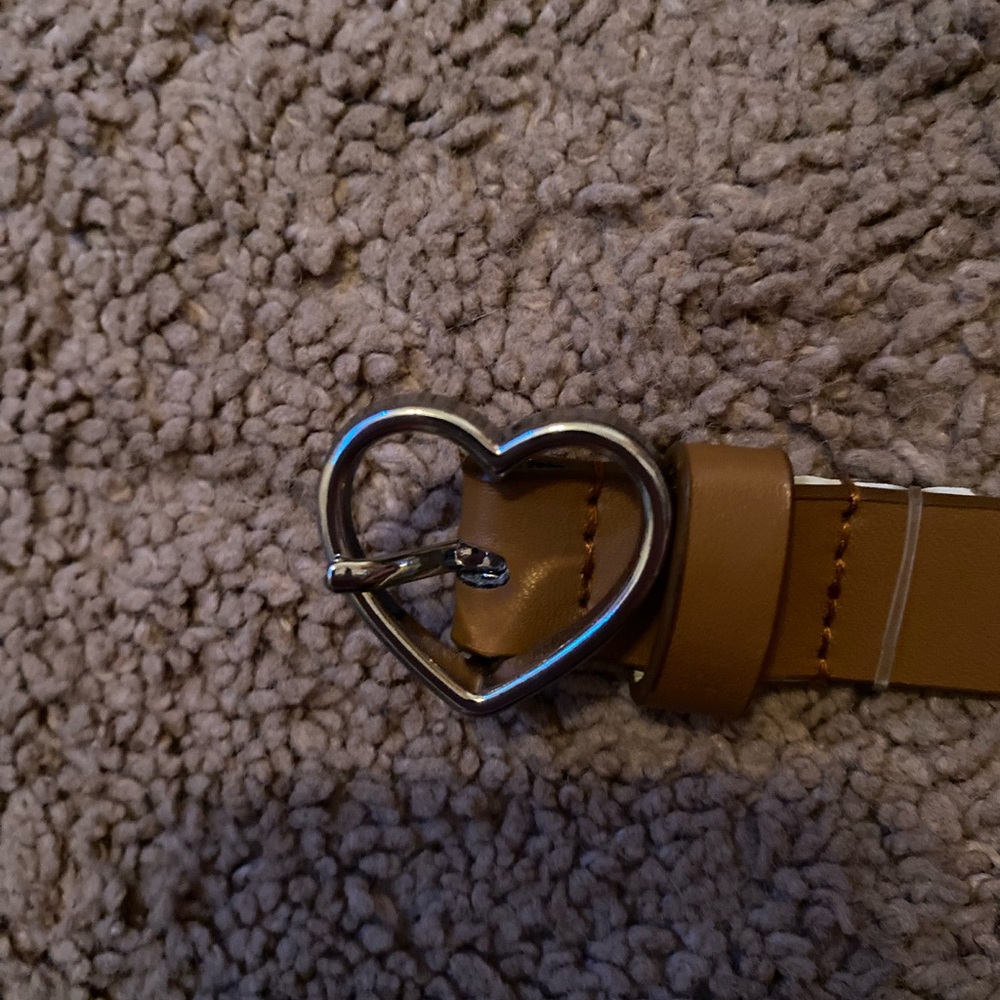 Justice Tan Belt with Heart Buckle